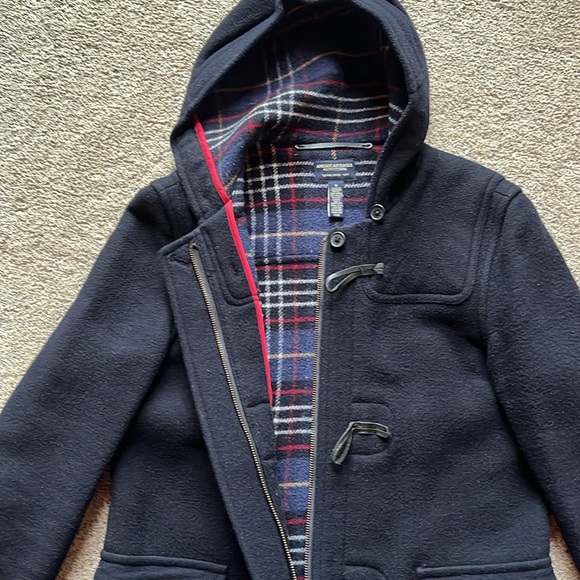 American Eagle Navy Wool Blend Toggle Coat Size S - Picture 3 of 6